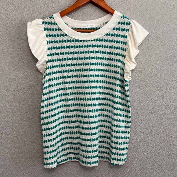 Ces femme Gracie Knit‎ Sweater Top Size Large Ruffle Sleeve - Picture 2 of 5